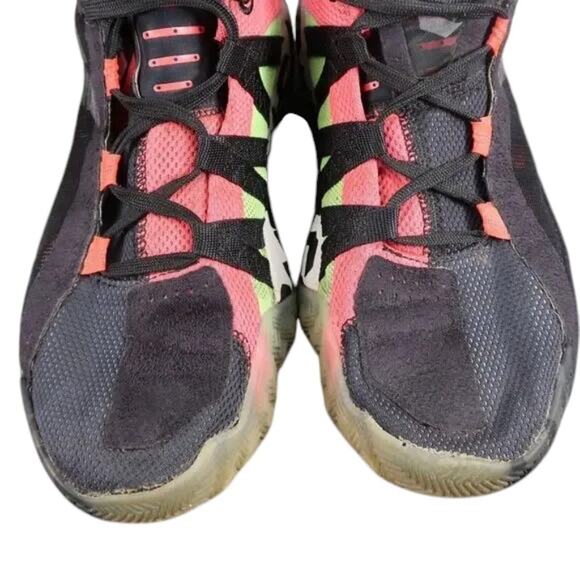 Adidas Shoes Mens 8 Athletic Trainers Dame 6 Basketball Sneakers Black Red Mid - Picture 9 of 12